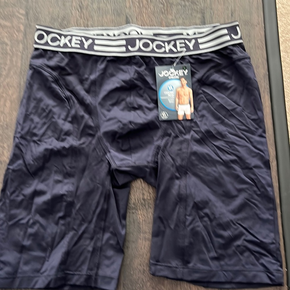 NEW with tag. Jockey Athletic boxer, briefs, size large, color, navy.